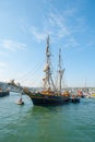 The Tres Hombres arrived at Falmouth on 16 April 2014 Royalty Free Stock Photo